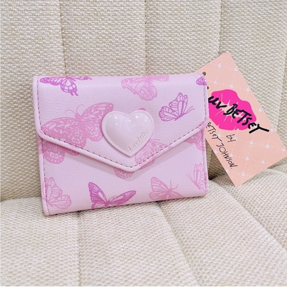 Betsey Johnson Handbags - NEW Luv Betsey by Betsey Johnson LBCASH‎ Pink Purple Butterfly Wallet